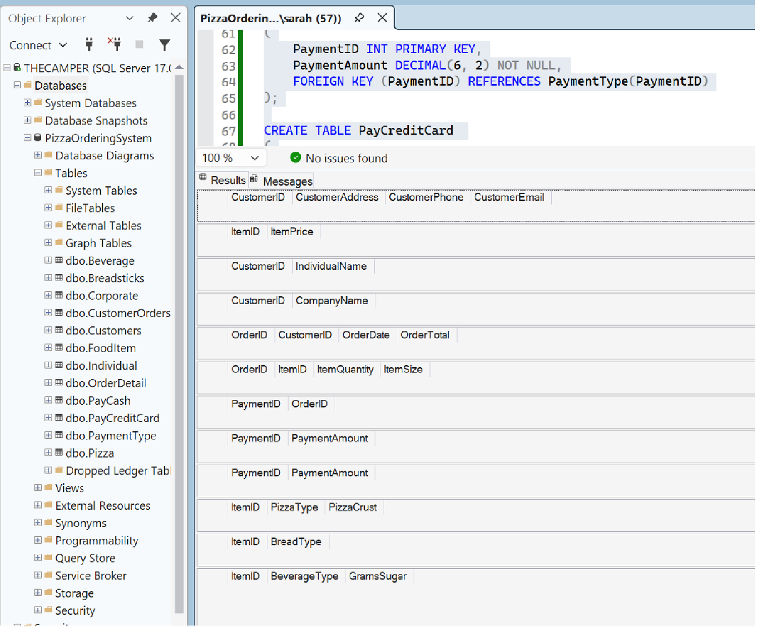 SQL Server Table Schema DDL Scripts