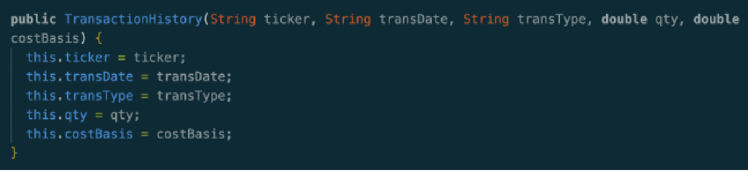 Java code block showing simultaneous multi-leg entry logging for equity trades